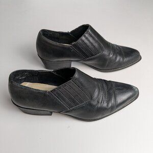 Maine Woods Women's Size 7.5 Black Leather Heeled Ankle Booties
